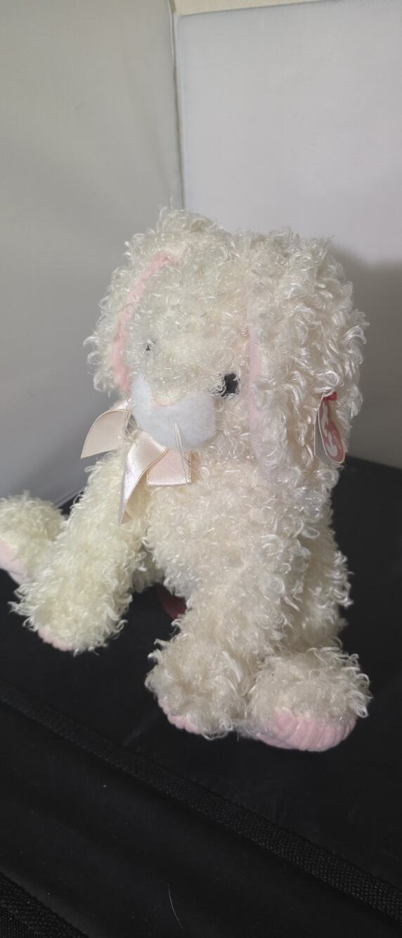 Ty Classic Double Tush Hareston Bunny Tysilk Ivory Pink With Tags Rabbit Z1